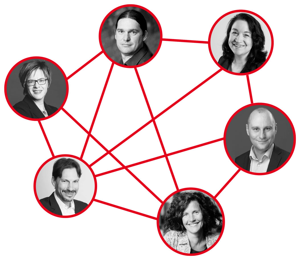 Die Beraterinnen und Berater von ADEN Sven Aden, Marie Klupp, Marc Schmieder, Madeleine Rodriguez, Joana Hientz, Peter Wagner